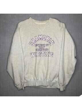 Vintage 90s Russell USA Pro Cotton Pullover Shamokin PA Sweatshirt XL White